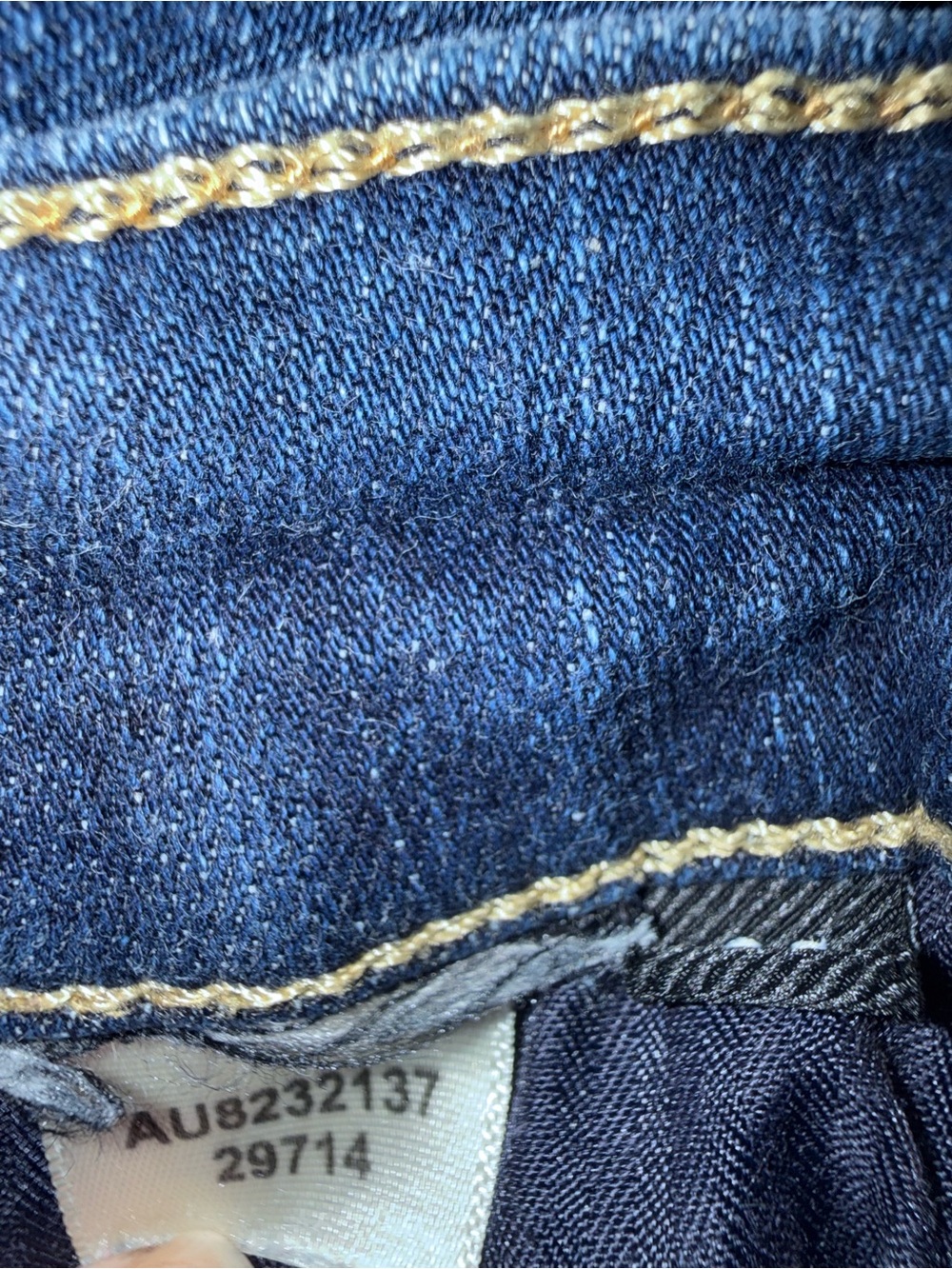 7 For All Mankind Dark Blue Straight Leg Jeans - Picture 3 of 4